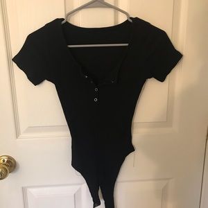 black button up crop top